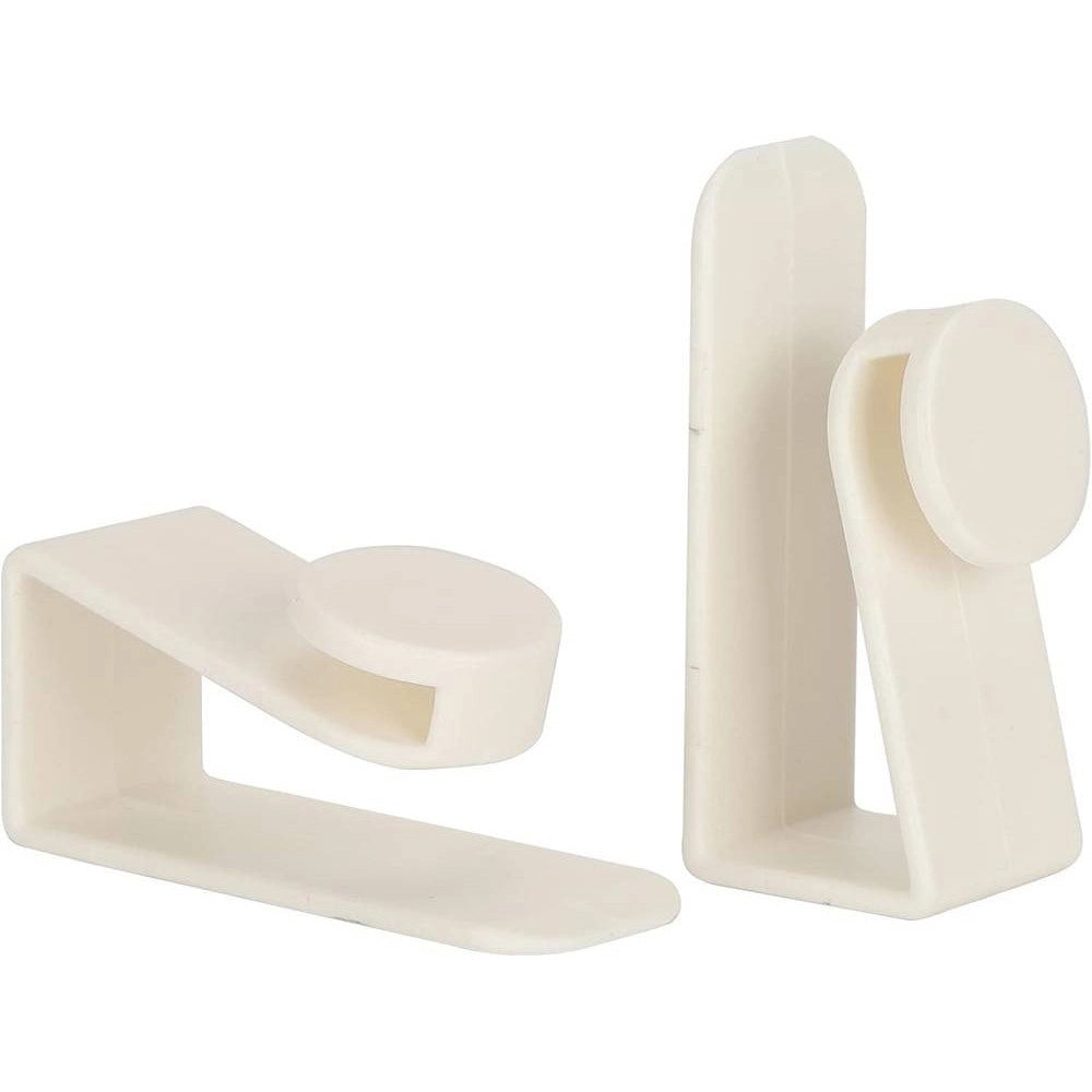 Trade Shop - Set 2pz Ganci Per Porta Armadio Portatili Per Appendere Oggetti Casa Bianco 87359 -