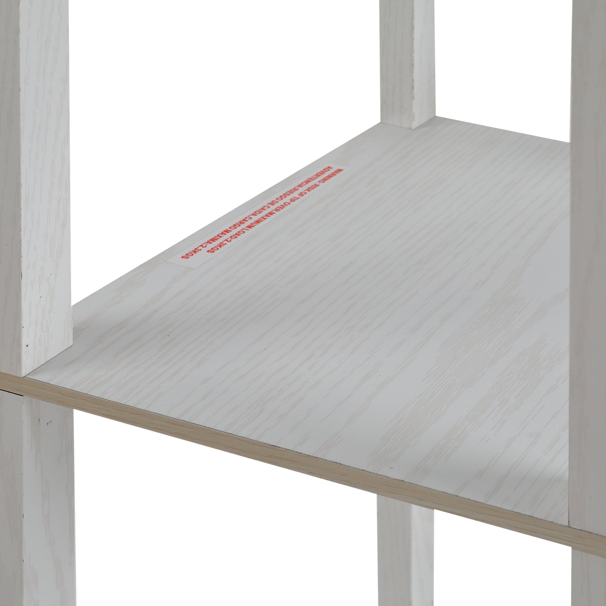 Lampada da Terra con Attacco E27 26x26x160 cm con 3 Mensole e Interruttore a Pedale in MDF e Tessuto Bianco