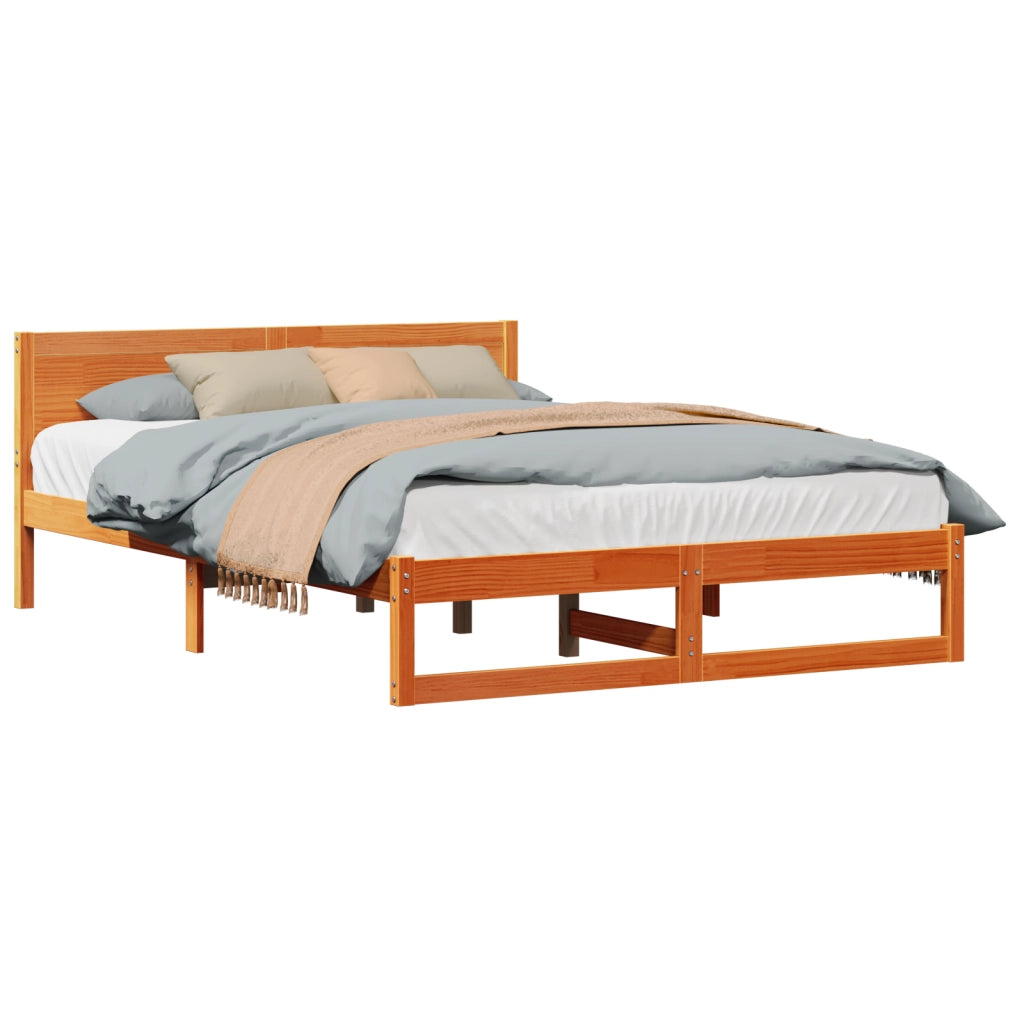 Struttura Letto Marrone Cerato Legno massello di pino 160 x 200 cm