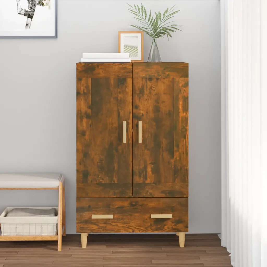 Credenza | Madia | Buffet da pranzo | Armadio da pranzo Rovere Fumo 70x31x115 cm in Legno Multistrato