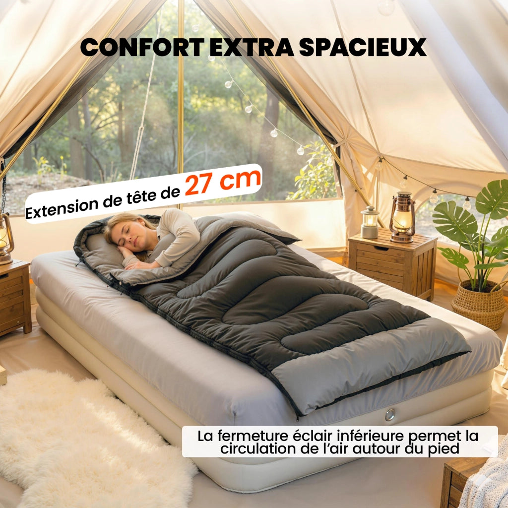 Sacco a Pelo Adulti ¨C zephmum ¨C 215x75x10cm, Nero