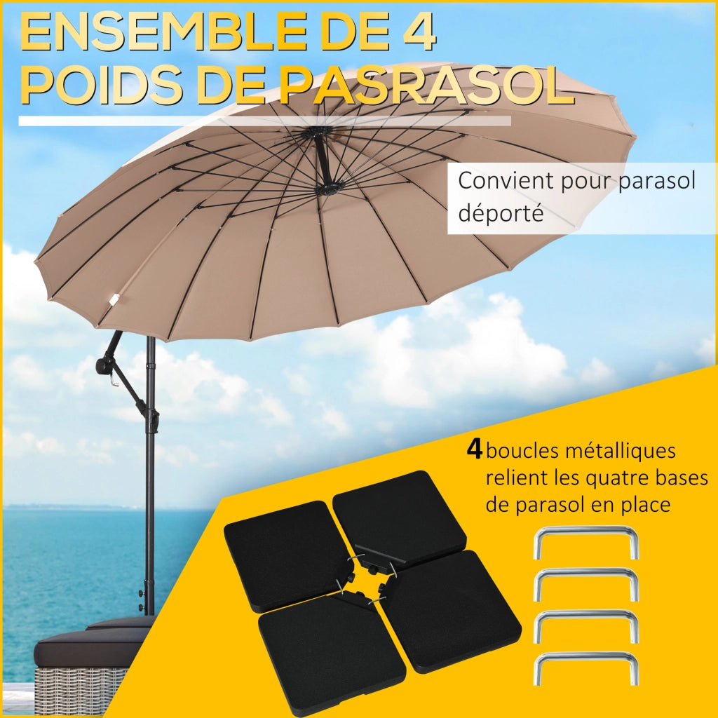 Base per Parasole 4 Plastre HDPE ¨C zephmum ¨C 100x100x6.8 cm Nero