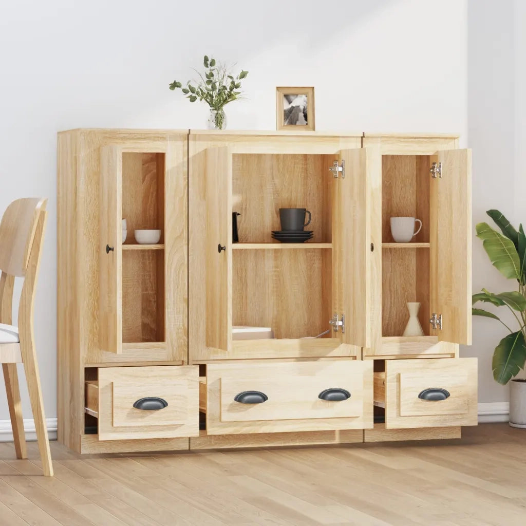 Credenze 3 pz Rovere Sonoma in Legno Multistrato 3185298