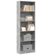 vidaXL Libreria Grigio Cemento 60x24x176 cm in Legno Multistrato