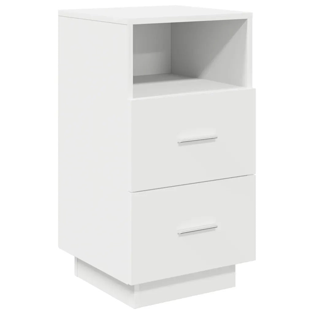 Comodini 2 pz con 2 Cassetti Bianchi 36x36x68 cm 858579