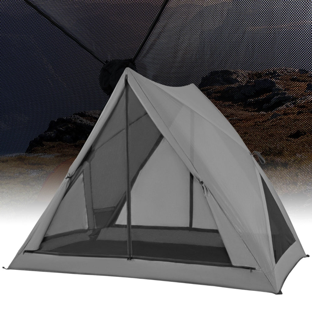 Tenda campeggio pieghevole per 2-3 persone, Tenda familiare visibile solo da un lato resistente a vento e acqua Grigio-Tende