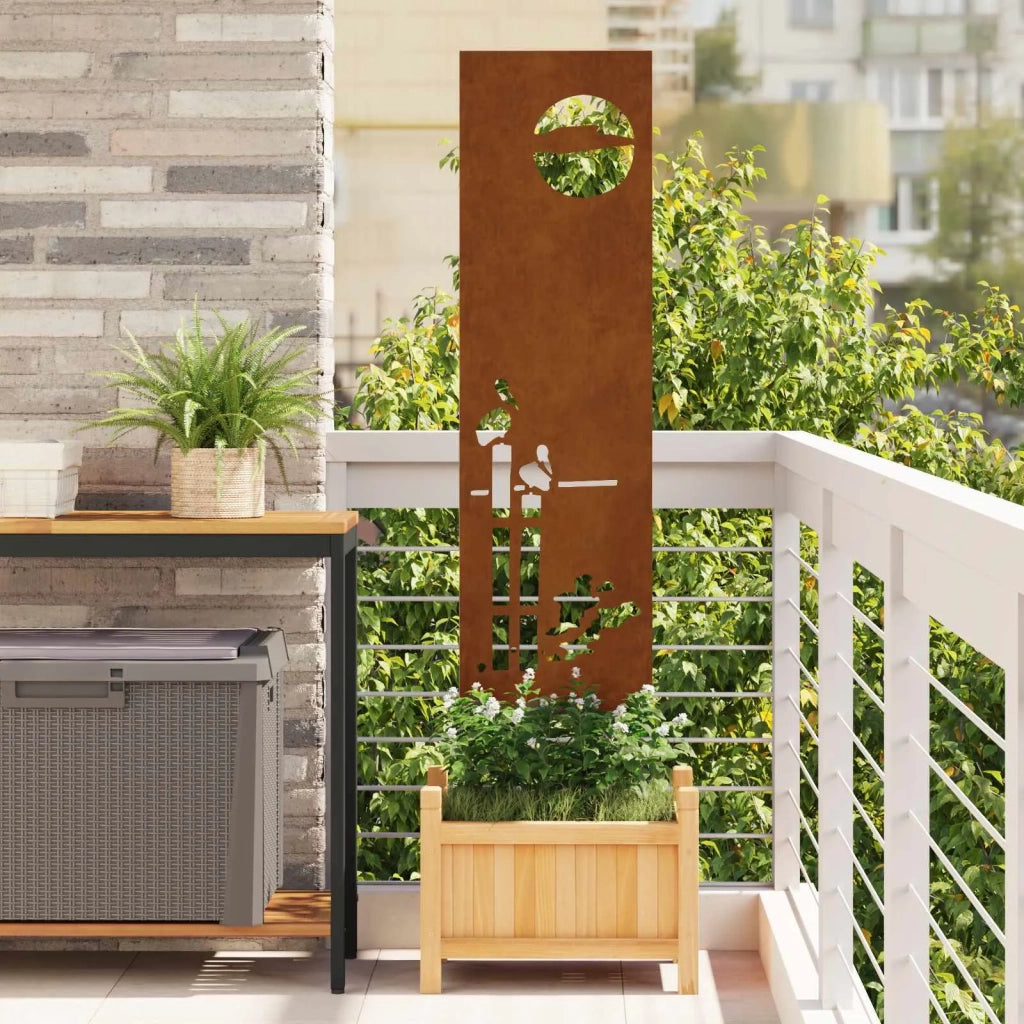 Schermo per privacy in giardino Traforo Ruggine 32 x 140 cm CFW9813092