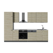 Cucina componibile Fame-Line Pannello in quercia/Antracite 300 cm, PL Marmo Vicco