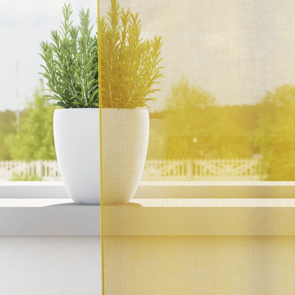 Tende in Voile con Occhielli 2 pz Giallo 4102132