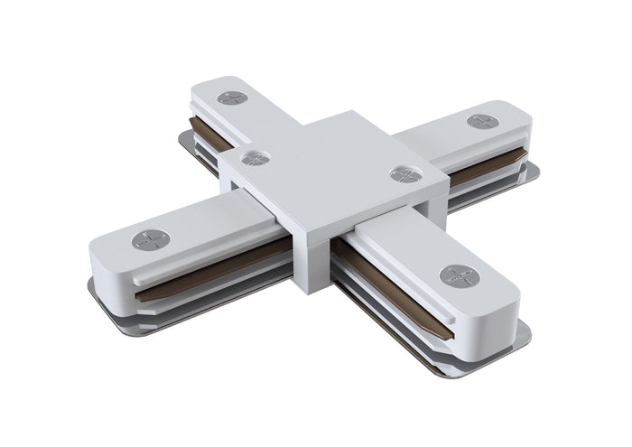 Connettore a X per Sistema Illuminazione a Binario Monofase Bianco