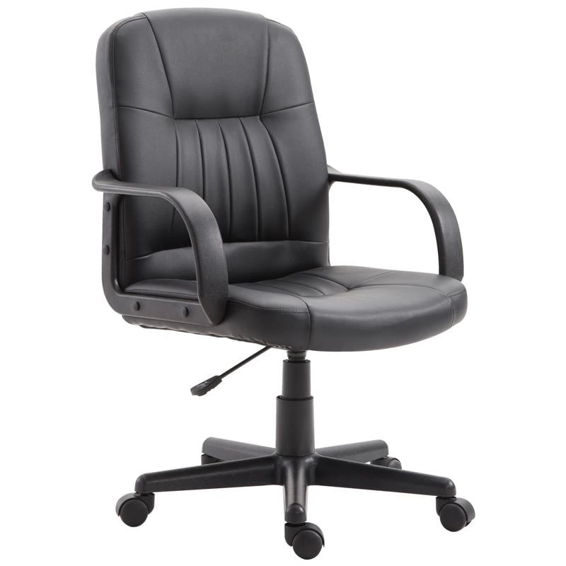 SEDIA UFFICIO ERGONOMICA IMBOTTITA GIREVOLE CON ROTELLE NERO