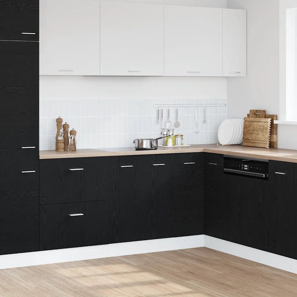 Pensile da cucina | Mobile Base Rovere Nero 60x46x81,5 cm Legno Ingegnerizzato