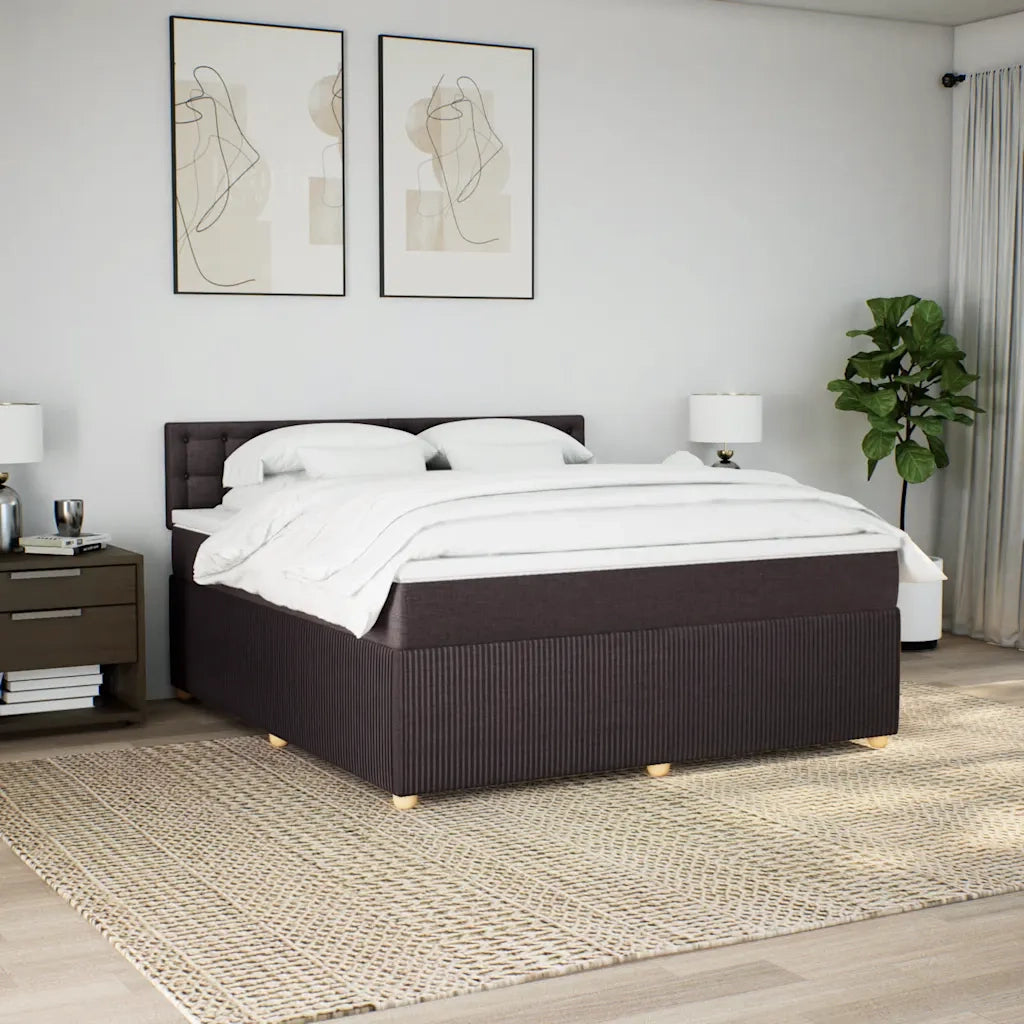 vidaXL Giroletto a Molle con Materasso Marrone Scuro 180x200cm Tessuto