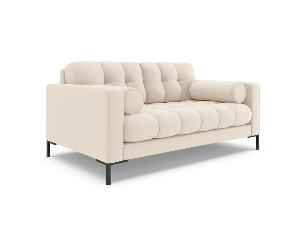 Cosmopolitan Design - Divano "Bali" 2 posti in tessuto strutturato beige chiaro 