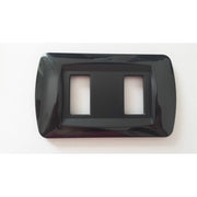 Trade Shop - Placchette Placche In Abs Serie Magic Bticino Compatibili Placca Copriprese Fori - Nero Opaco -1 Foro     -