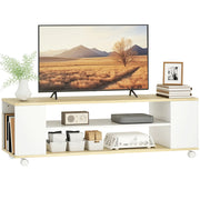 Mobile TV con ruote 120 cm ¨C zephmum ¨C bianco e naturale