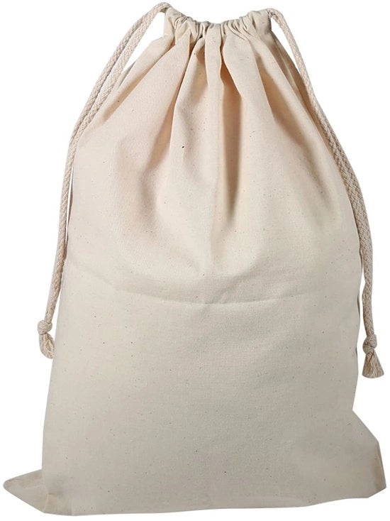 Sac di Stoccaggio in Cotone - Dimensioni 30x40cm - Chiusura con Corda - Adatto per Lavaggio Macchina - Materiale Duraturo