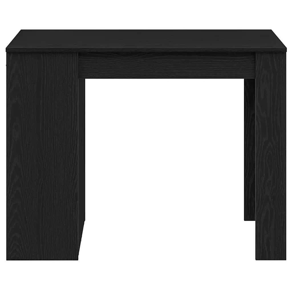 Scrivania con Cassetto e Ripiano Rovere nero Legno Multistrato 858687