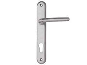MANIGLIA VEGA CON PLACCA FORO YALE IN ZAMA FINIT. OTT. CROMO SATINATO- - mm.90 foro yale - 2 paio COTTALI