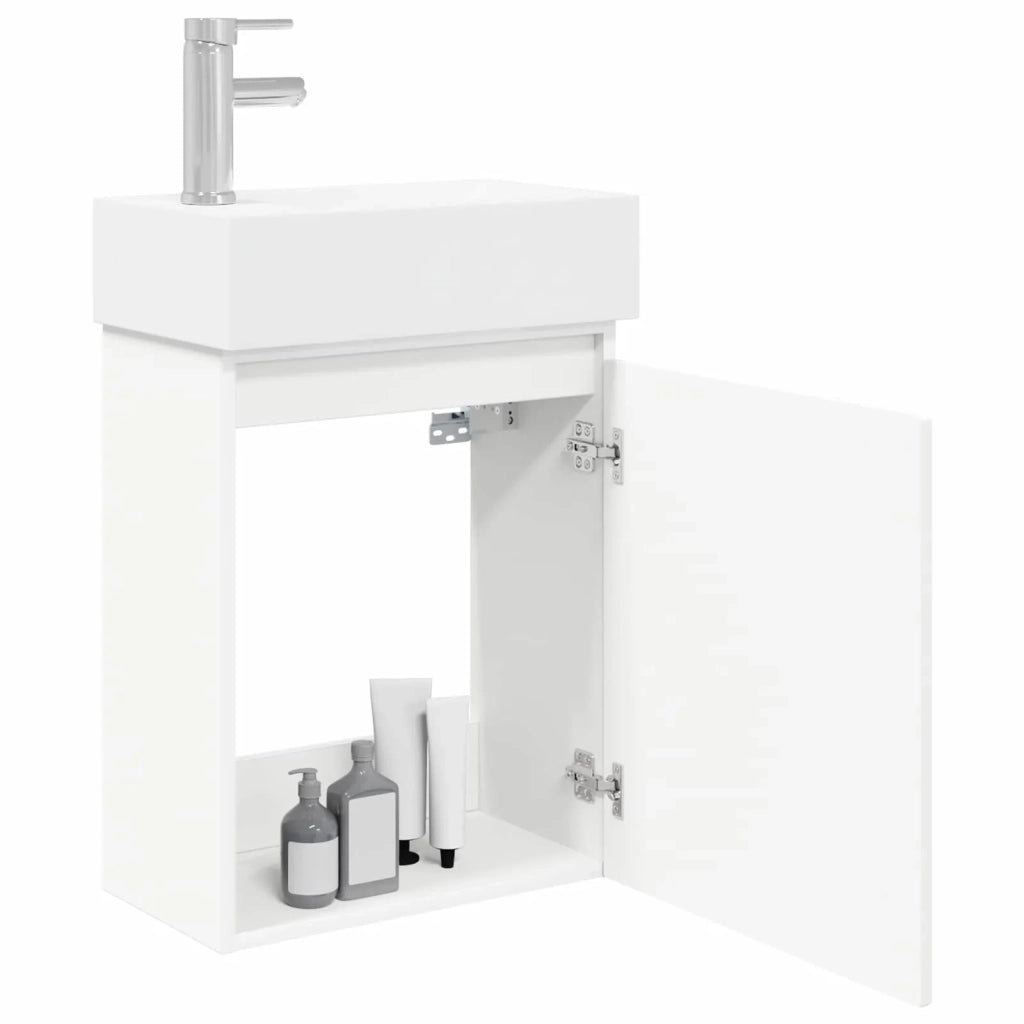 Mobile bagno con rubinetto Bianco 45,5 x 22,5 x 84 cm