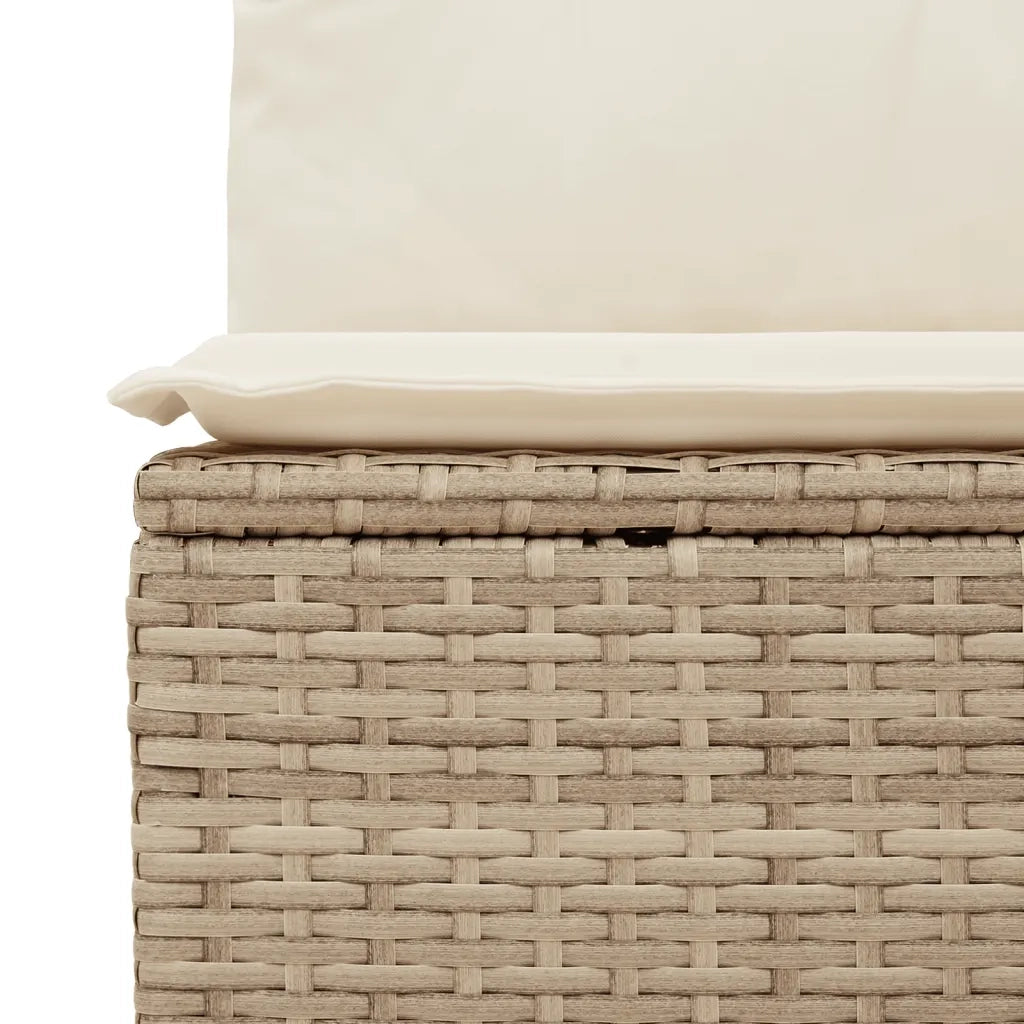 Divano Reclinabile da Giardino con Cuscini-Sofa da Giardino-Divano da esterno Beige in Polyrattan 527655