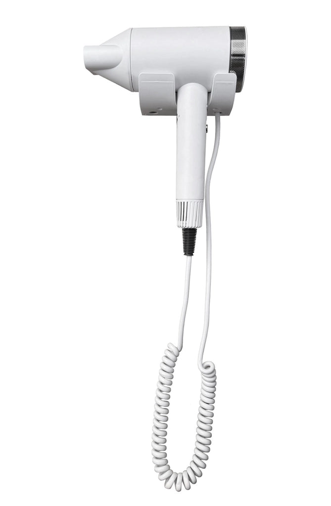 Asciugacapelli Professionale Vama PASSION HAIR Motore Brushless 1500W per Hotel con Base Murale Bianco