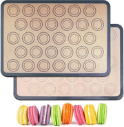 Set di 2 mattonelle in silicone, fondo antiscivolo per la cucina, rivestimento antiaderente, mattonella riutilizzabile per la preparazione di fondi, torte, pizza