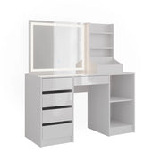 Vicco Tavolo da toeletta Bianco/bianco lucido 128.2 cm 3 parti