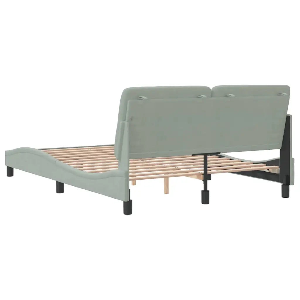 Giroletto senza Materasso Grigio Chiaro 140x190 cm Velluto