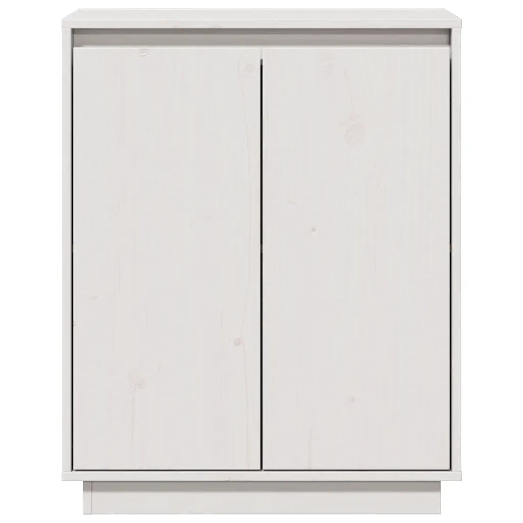 Credenza Bianca 60x34x75 cm in Legno Massello di Pino 813346