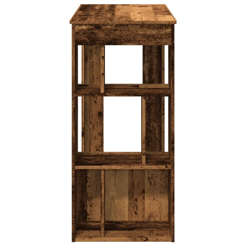 vidaXL Tavolo Bar con Rastrelliera Antico 102x50x103,5 cm Multistrato