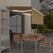 Tenda da Sole Retrattile Parasole LED-Tenda parasole per Patio 3,5x2,5m Gialla e Bianca
