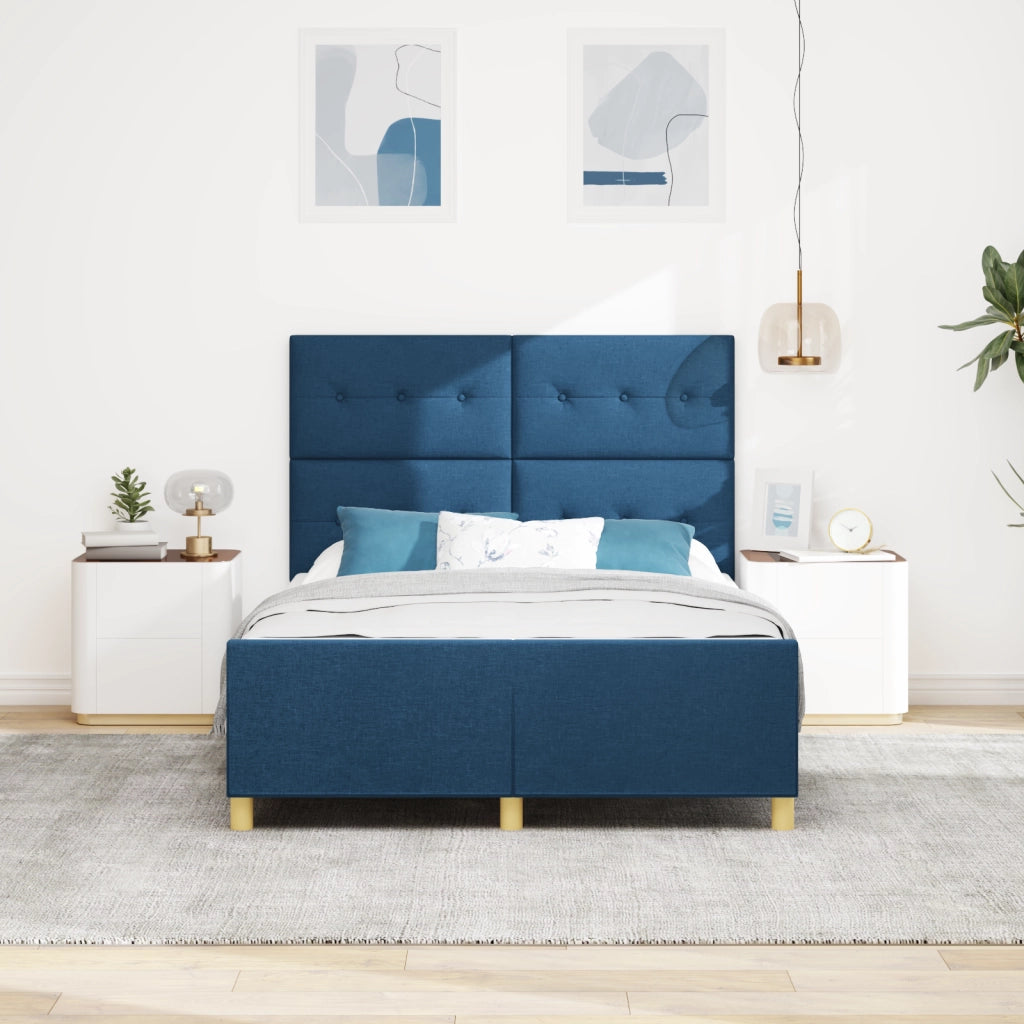 Letto Blu 140x190 cm Tessuto