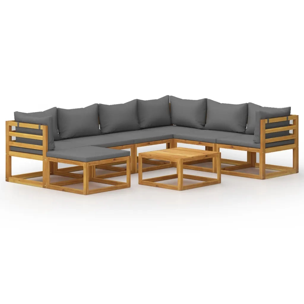 Set Divani da Giardino 8 pz con Cuscini in Massello di Acacia cod mxl 42071
