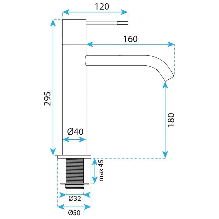 Rubinetto Da Lavabo Rea Venti Chrome High