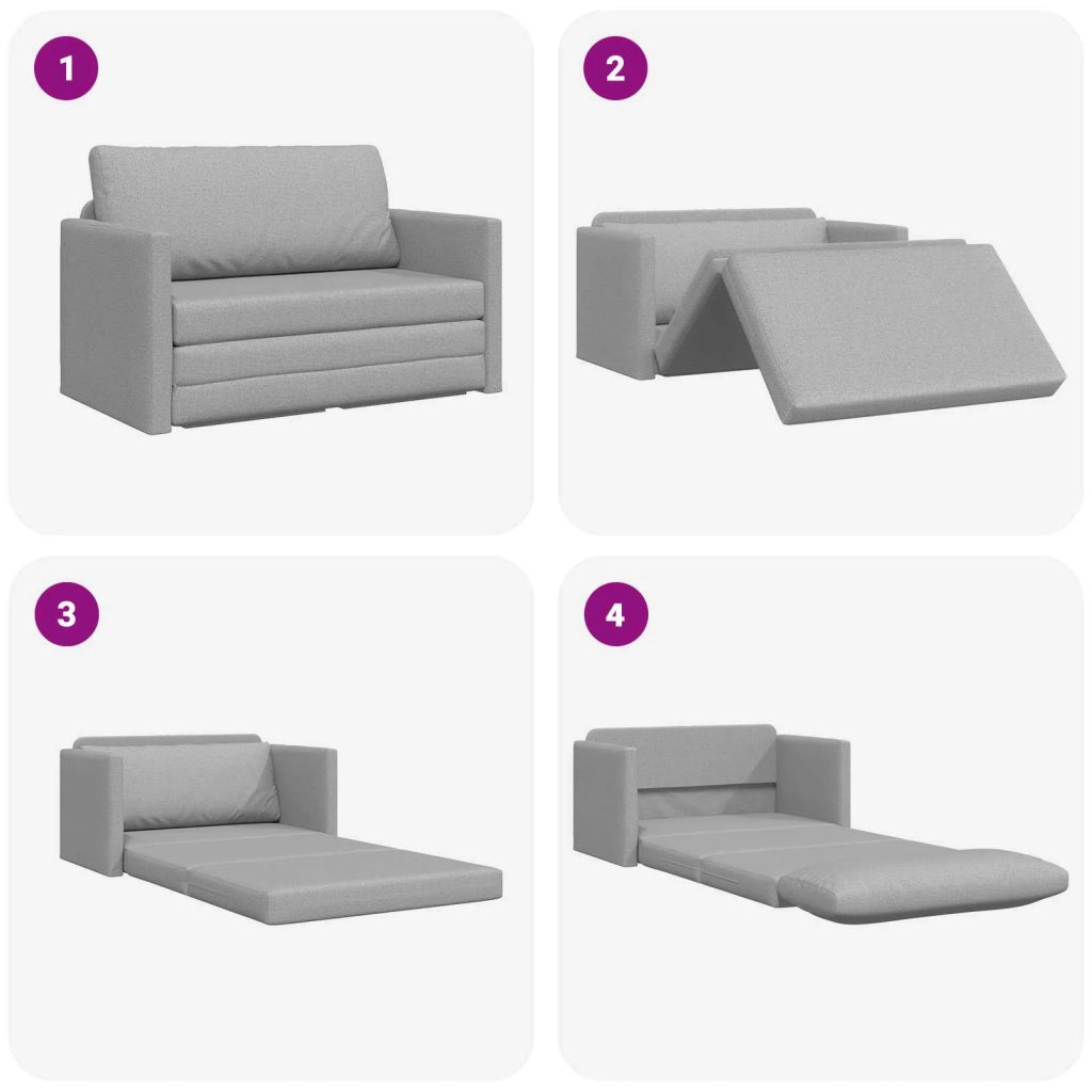 Divano letto | Sof¨¤ letto | Letto singolo Grigio Nuvola 124 x 71 x 78 cm Tessuto