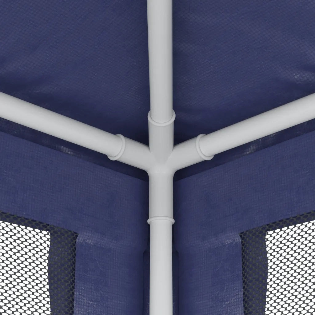 Tenda per Feste con 4 Pareti Laterali in Rete-Tenda Gazebo Blu 3x3 m HDPE