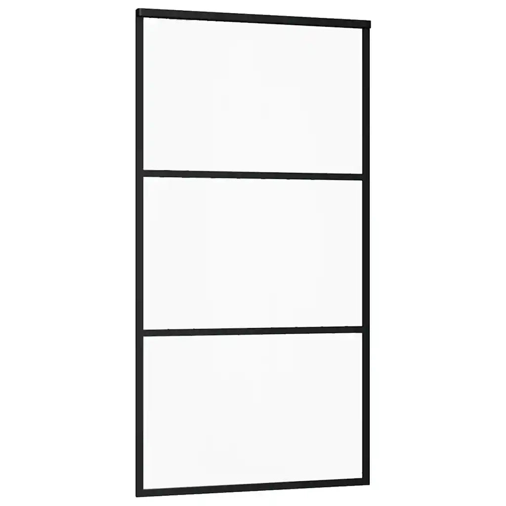 Porta Scorrevole con Ferramenta Nera 102x205 cm in Vetro ESG 3375843