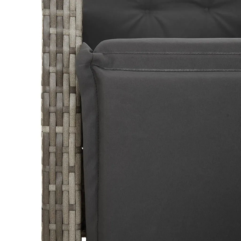 Set da Pranzo da Giardino 7 pz con Cuscini in Polyrattan Grigio 3212924
