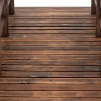 Ponte da Giardino, Ponte per Laghetto, Passerella in Legno, Decorazione Giardino, 152.5L x 67l x 48H cm, Legno di Abete, Marrone