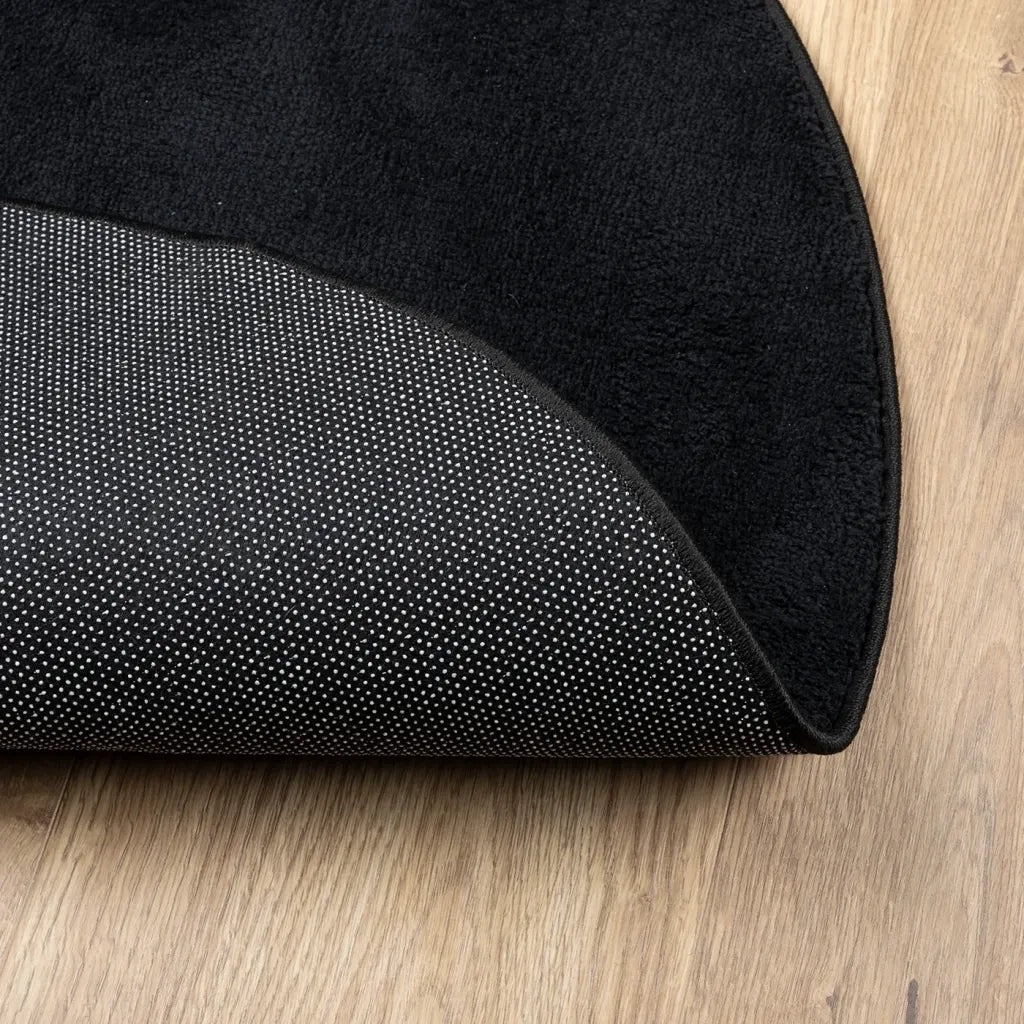 Tappeto del soggiorno | Tappeto OVIEDO a Pelo Corto Nero ? 120 cm