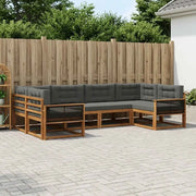Set di divani da esterno con cuscino 6 pcs Naturale e Antracite 3382845