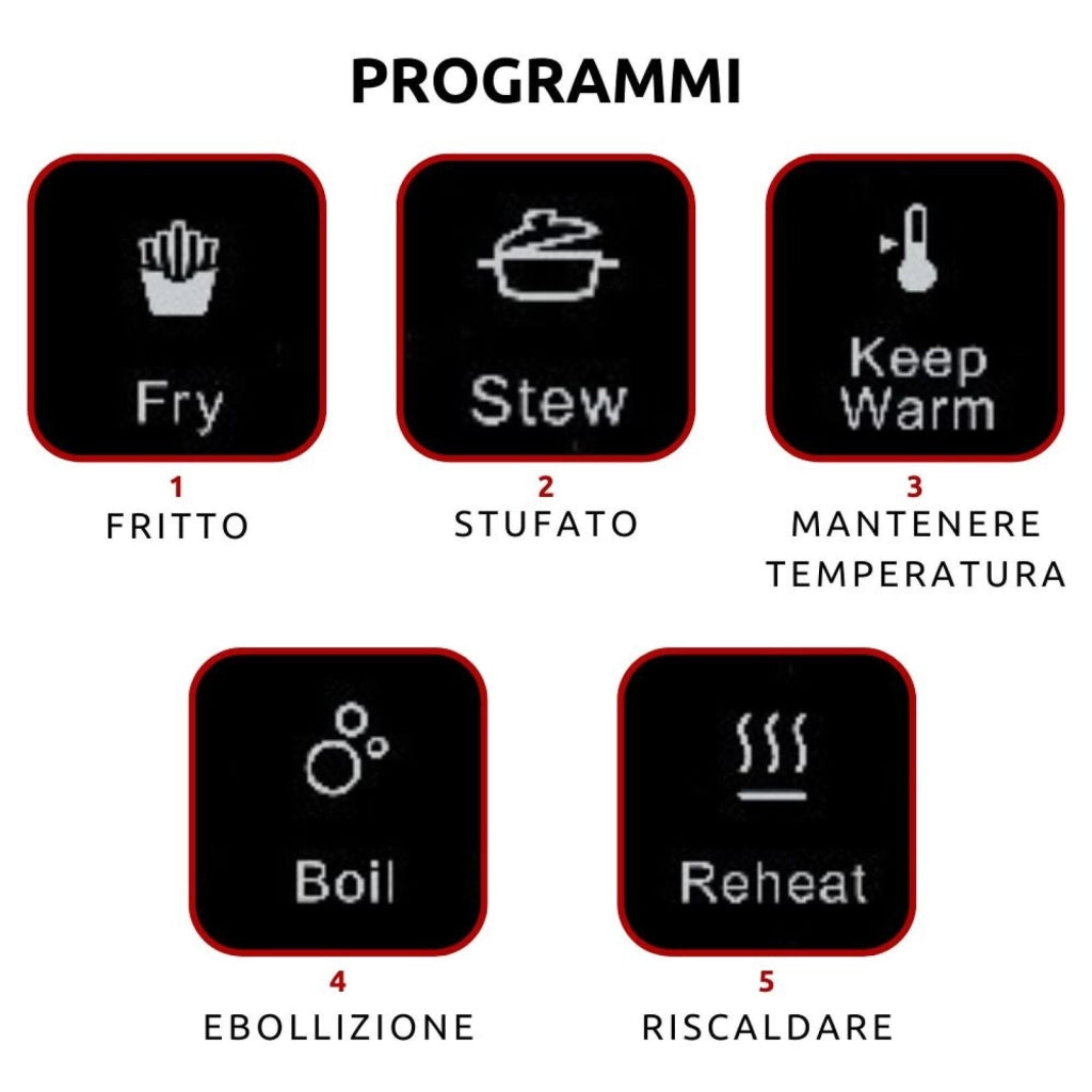 Ariete 1997 Piastra a induzione singola portatile, Vetroceramica, 2000W, 10 livelli di potenza, Timer fino a 4 ore, Sicurezza bambini, 5 programmi, Nero