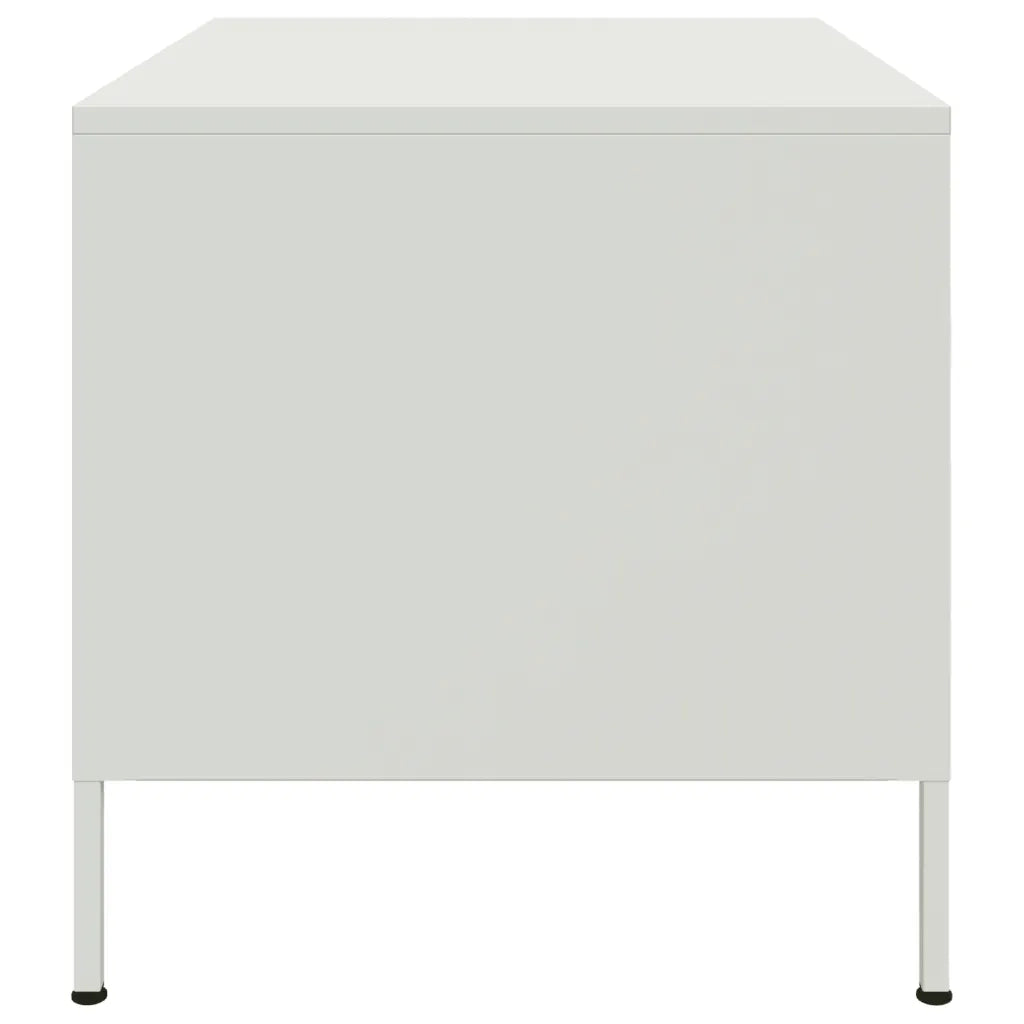 Tavolino da Salotto Bianco 68x50x50,5 cm in Acciaio 843035