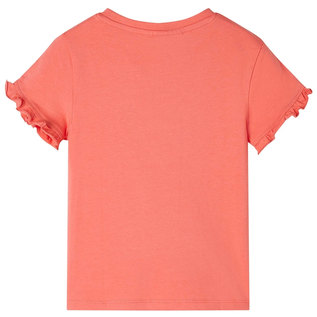 Maglietta da Bambina a Maniche Corte Corallo 140cod mxl 133296