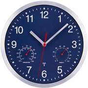 Radioklok con termometro e igrometro Stile silenzioso orologio da parete senza suoni di ticchettio Radioklok Stile silenzioso orologio da parete Senza ticchettio per salotto, camera da letto, ufficio, cucina, 10 pollici