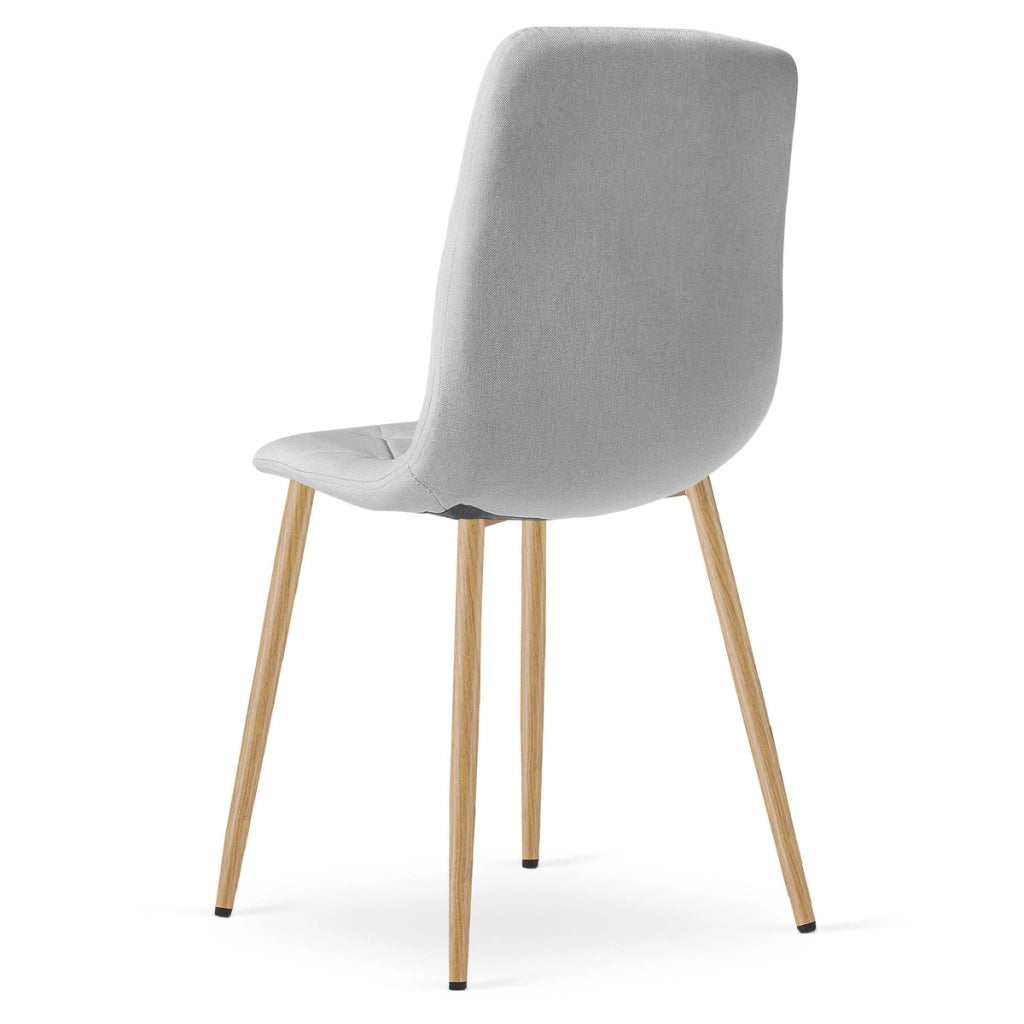 Set di 2 sedie Libra in tessuto grigio chiaro con gambe effetto legno