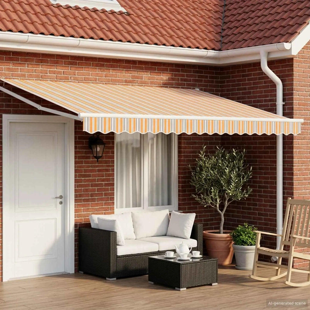 Tettuccio Elettrico Retrattile Blu e Arancione 5 x 3 m 3419674