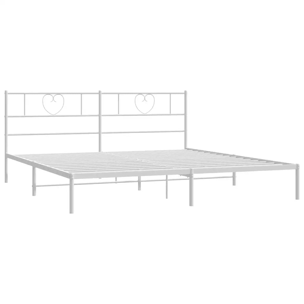 Giroletto con Testiera Metallo Bianco 180x200 cm 355516
