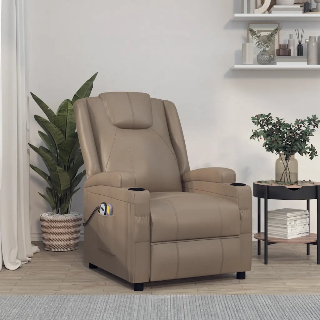 Poltrona Massaggio Elettrica Cappuccino Similpelle 3073801